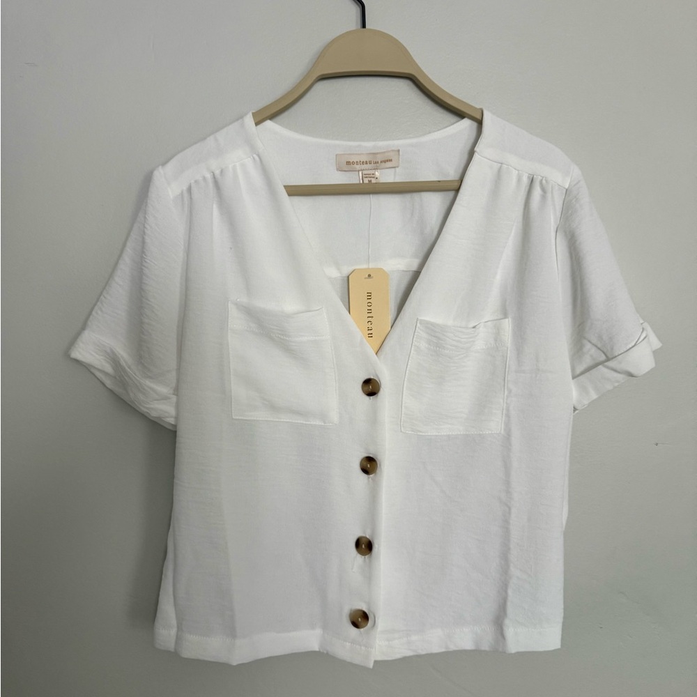 White Button-Up Blouse